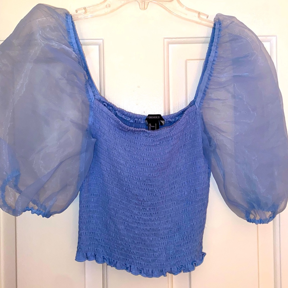 Beautiful Blue Statement top - Picture 3 of 5
